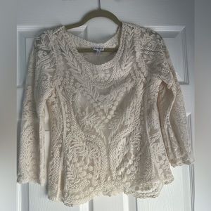 Express Lace crochet top in cream